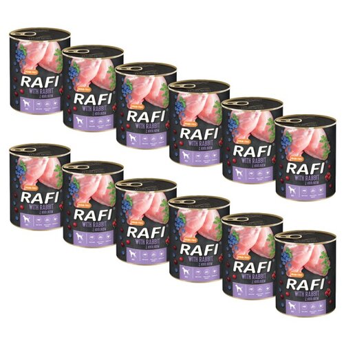 Karma dla psa RAFI z królikiem, borówką i żurawiną 12 x 800 g