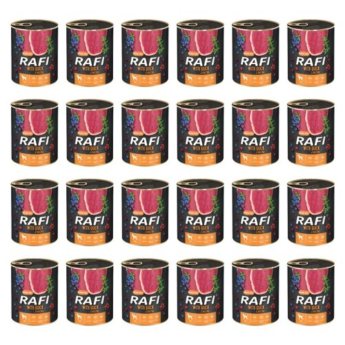Karma dla psa RAFI z kaczką, borówką i żurawiną 24 x 800 g