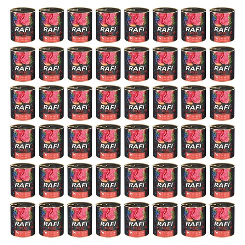Karma dla psa RAFI z wołowiną, borówką i żurawiną 48 x 800 g