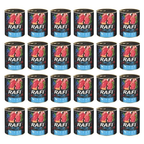 Karma dla psa RAFI z jagnięciną, borówką i żurawiną 24 x 800 g
