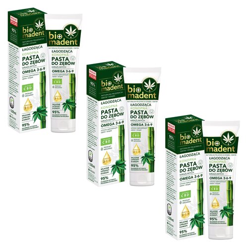Pasta do zębów BIO MADENT Łagodząca Konopna 100 ml 3 szt.
