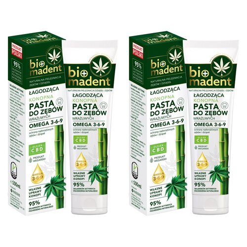 Pasta do zębów BIO MADENT Łagodząca Konopna 100 ml 2 szt.