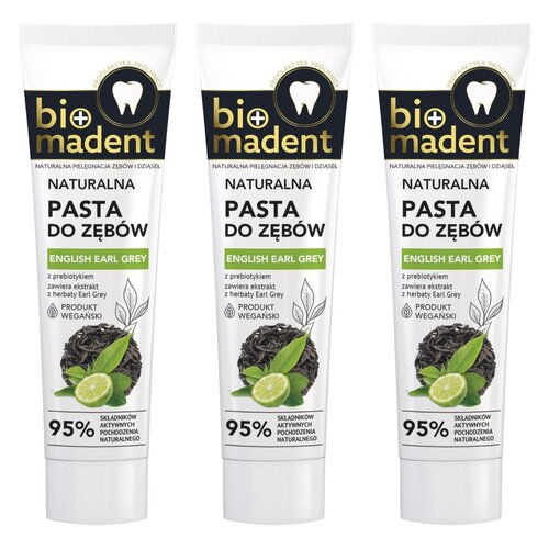 Pasta do zębów BIO MADENT English Earl Grey z prebiotykiem 100 ml 3 szt.