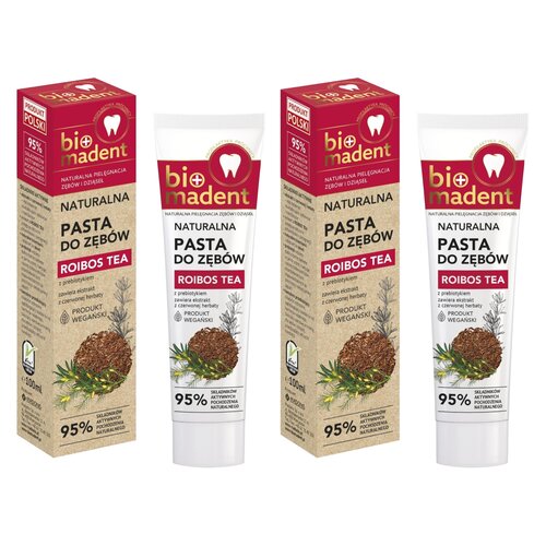 Pasta do zębów BIO MADENT Roibos Tea z prebiotykiem 100 ml 2 szt.