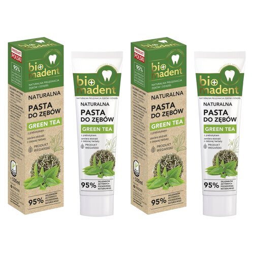 Pasta do zębów BIO MADENT Green Tea z prebiotykiem 100 ml 2 szt.