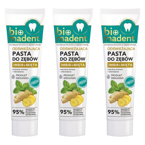 Pasta do zębów BIO MADENT Imbir + Mięta 100 ml 3 szt.