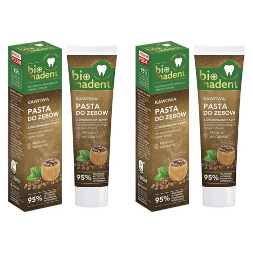 Pasta do zębów BIO MADENT Kawowa z drobinkami kawy 100 ml 2 szt.