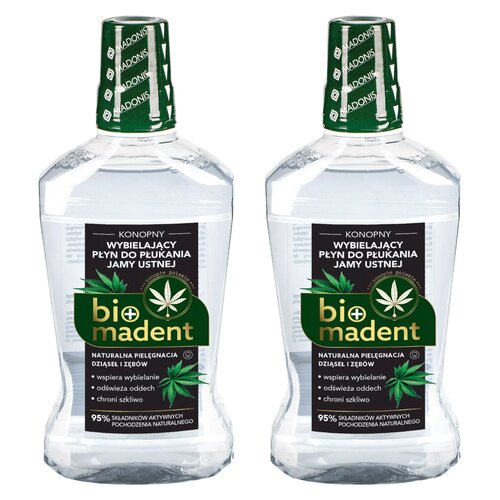 Płyn do płukania jamy ustnej BIO MADENT Wybielający Konopny 2 x 500 ml