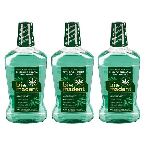 Płyn do płukania jamy ustnej BIO MADENT Konopny 3 x 500 ml