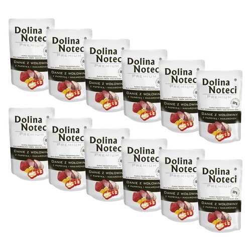 Karma dla psa DOLINA NOTECI Premium Wołowina z papryką i makaronem 12 x 100 g