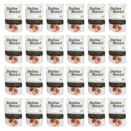 Karma dla psa DOLINA NOTECI Premium Wołowina z papryką i makaronem 24 x 100 g