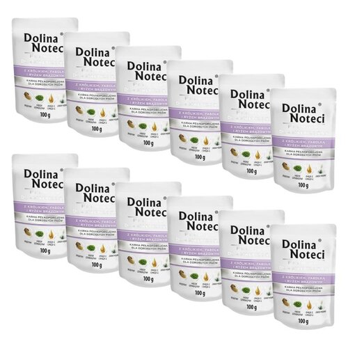 Karma dla psa DOLINA NOTECI Premium z królikiem, fasolką i ryżem 12 x 100 g