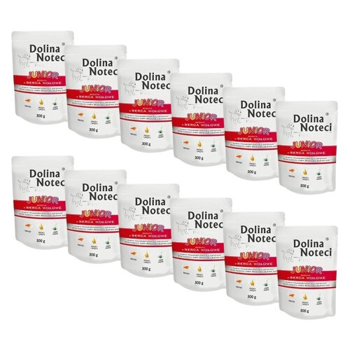 Karma dla psa DOLINA NOTECI Premium Junior Serca Wołowe 12 x 300 g