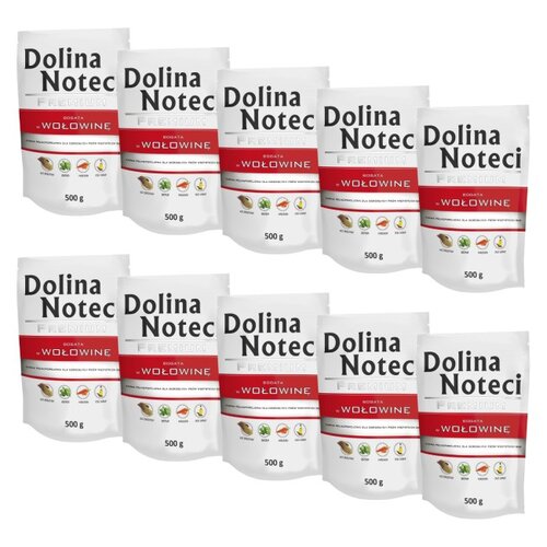 Karma dla psa DOLINA NOTECI Premium bogata w wołowinę 10 x 500 g