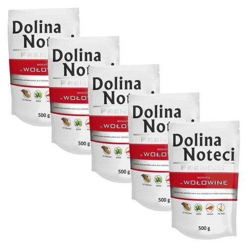 Karma dla psa DOLINA NOTECI Premium bogata w wołowinę 5 x 500 g