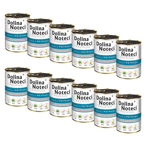 Karma dla psa DOLINA NOTECI Premium bogata w pstrąga 12 x 400 g