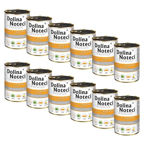 Karma dla psa DOLINA NOTECI Premium bogata w kaczkę z dynią 12 x 400 g