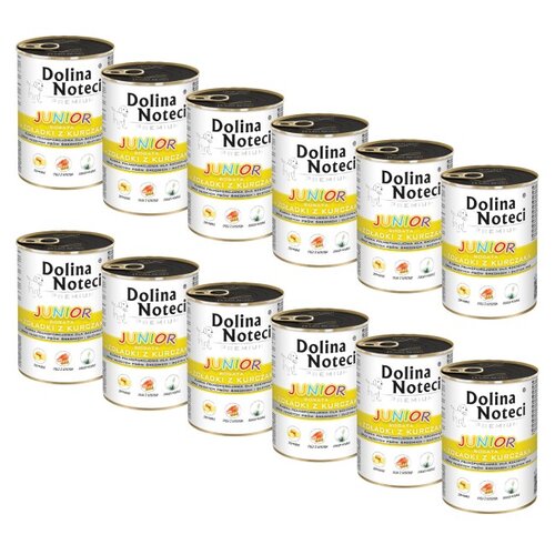 Karma dla psa DOLINA NOTECI Premium Junior bogata w żołądki z kurczaka 12 x 400 g