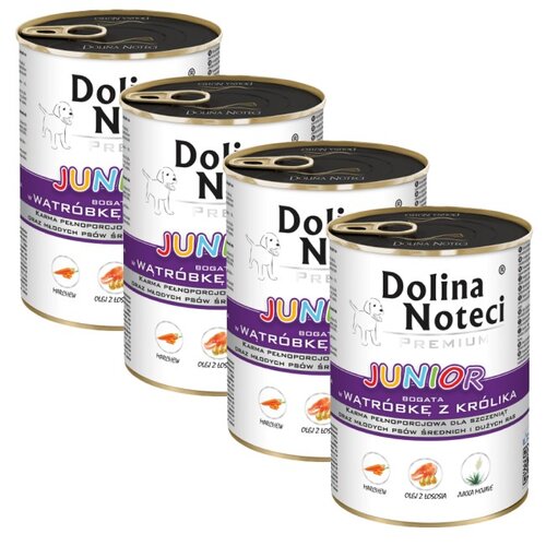 Karma dla psa DOLINA NOTECI Premium Junior Wątróbka z królika 4 x 400 g