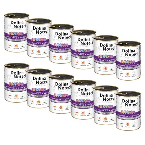 Karma dla psa DOLINA NOTECI Premium Junior bogata w wątróbkę z królika 12 x 400 g