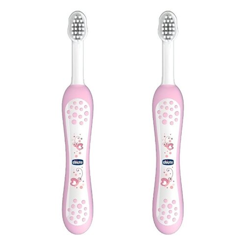 Szczoteczka do zębów CHICCO Różowy 6-36 m (2 sztuki)