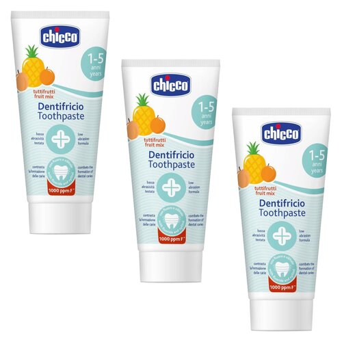 Pasta do zębów CHICCO z fluorem Owocowa 1+ 50 ml 3 szt.