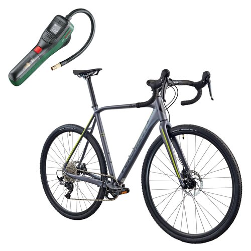 Rower gravel FONDRIEST Raptor 2.0 M20 28 cali męski Czarno-szary + Pompka rowerowa BOSCH EasyPump 0603947000