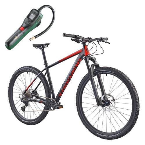 Rower górski MTB TORPADO Storm X8 M19 29 cali męski Czarno-czerwony + Pompka rowerowa BOSCH EasyPump 0603947000