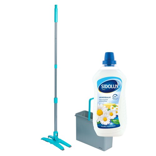 Mop płaski BELDRAY Pet Plus X + Płyn do mycia podłóg SIDOLUX Mydło Marsylskie 1000 ml