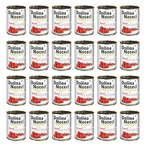Karma dla psa DOLINA NOTECI Premium Pure bogata w wołowinę z ryżem 24 x 400 g