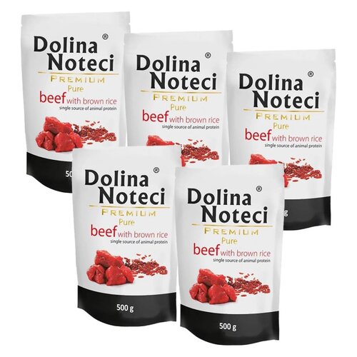 Karma dla psa DOLINA NOTECI Premium Pure bogata w wołowinę z ryżem 5 x 500 g