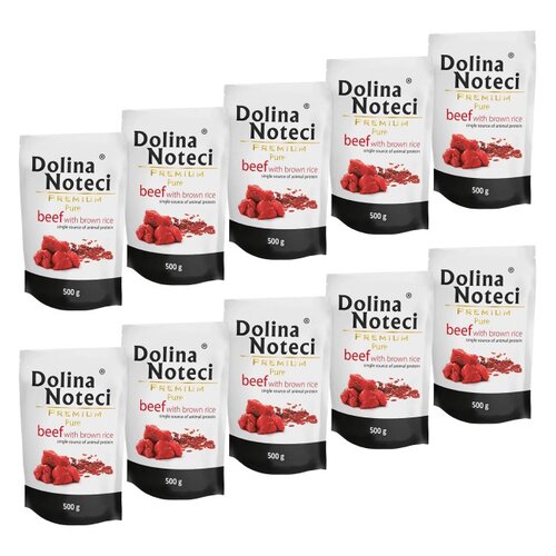 Karma dla psa DOLINA NOTECI Premium Pure bogata w wołowinę z ryżem 10 x 500 g