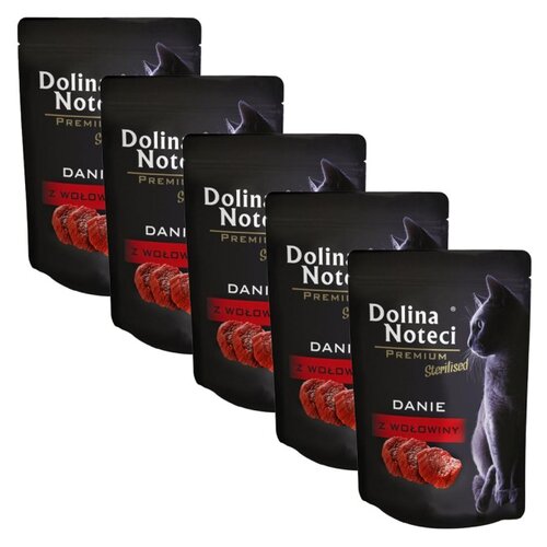 Karma dla kota DOLINA NOTECI Premium Sterilised Danie z wołowiny 5 x 85 g