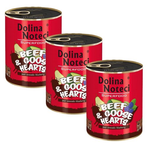 Karma dla psa DOLINA NOTECI Superfood z wołowiną i sercami gęsi 3 x 800 g