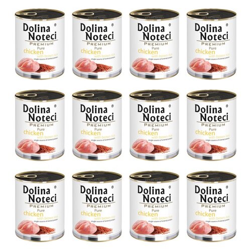 Karma dla psa DOLINA NOTECI Premium Pure bogata w kurczaka z ryżem 12 x 800 g