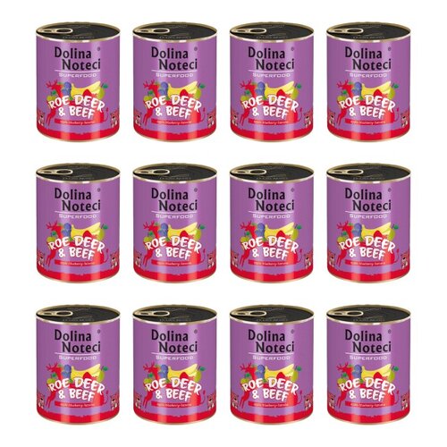 Karma dla psa DOLINA NOTECI Superfood z sarną i wołowiną 12 x 800 g