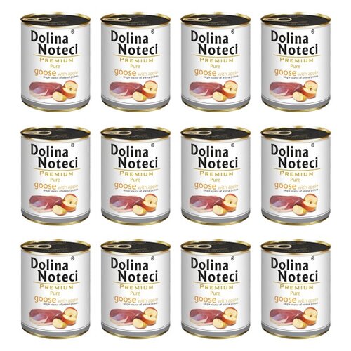 Karma dla psa DOLINA NOTECI Premium Pure bogata w gęś z jabłkiem 12 x 800 g