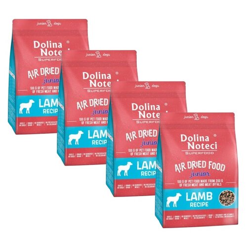 Karma dla psa suszona DOLINA NOTECI Superfood Junior Danie z jagnięciny 4 x 1 kg