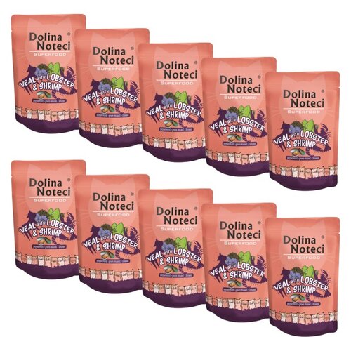 Karma dla kota DOLINA NOTECI Superfood z cielęciną z homarem i krewetkami 10 x 85 g