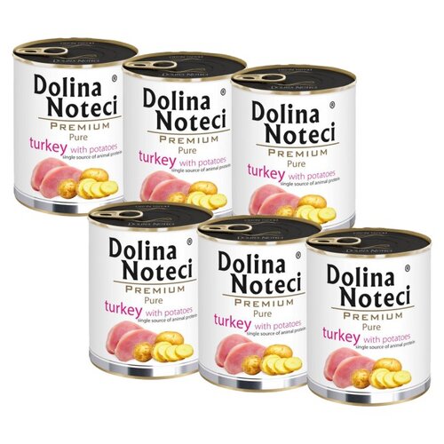 Karma dla psa DOLINA NOTECI Premium Pure bogata w indyka z ziemniakami 6 x 800 g