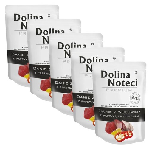 Karma dla psa DOLINA NOTECI Premium Danie z wołowiny z papryką i makaronem 5 x 300 g
