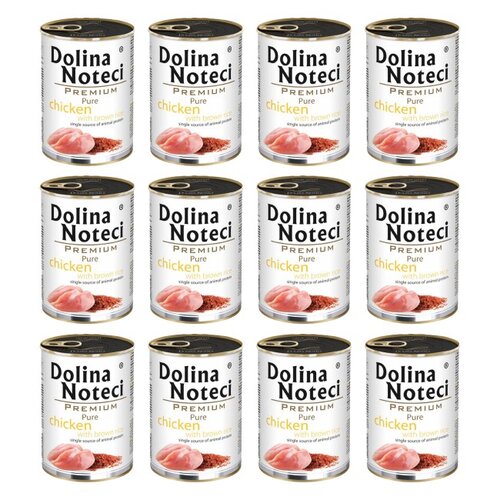 Karma dla psa DOLINA NOTECI Premium Pure bogata w kurczaka z ryżem 12 x 400 g