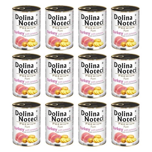 Karma dla psa DOLINA NOTECI Premium Pure bogata w indyka z ziemniakami 12 x 400 g