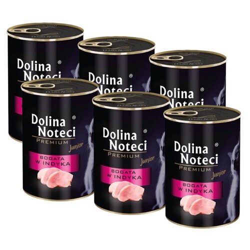 Karma dla kota DOLINA NOTECI Premium Junior z indykiem 6 x 400 g