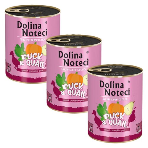 Karma dla psa DOLINA NOTECI Superfood  z kaczką i przepiórką 3 x 800 g