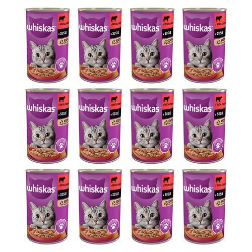 Karma dla kota WHISKAS Wołowina 12 x 400 g