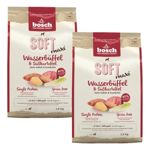 Karma dla psa BOSCH Soft Maxi Bawół wodny i bataty 2 x 2.5 kg