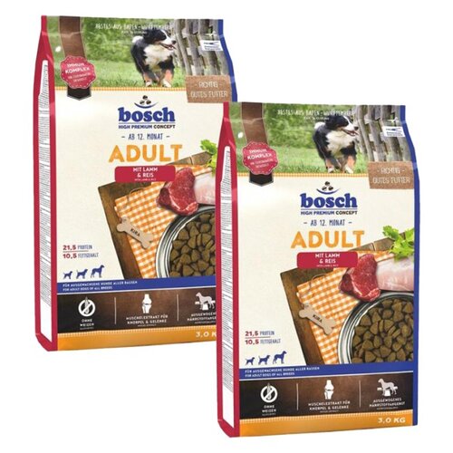 Karma dla psa BOSCH Adult Jagnięcina z ryżem 2 x 3 kg