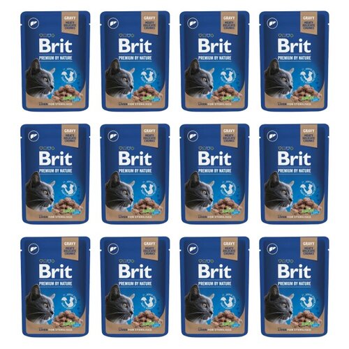 Karma dla kota BRIT Premium By Nature Sterilised Wątróbka 12 x 100 g