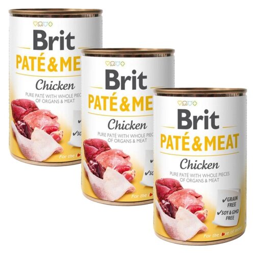 Karma dla psa BRIT Paté & Meat Kurczak 3 x 400 g